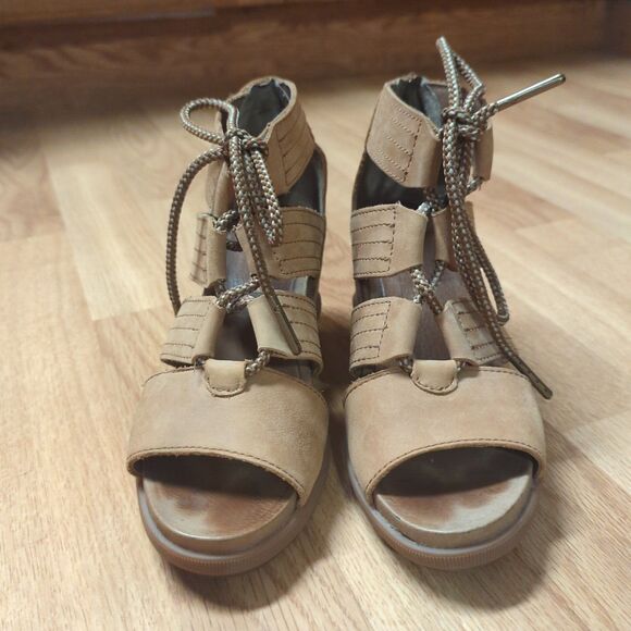 Sorel Joanie II Sandals Womens 6 Tan Wedge Lace Up Wedge Outdoors - Picture 2 of 8